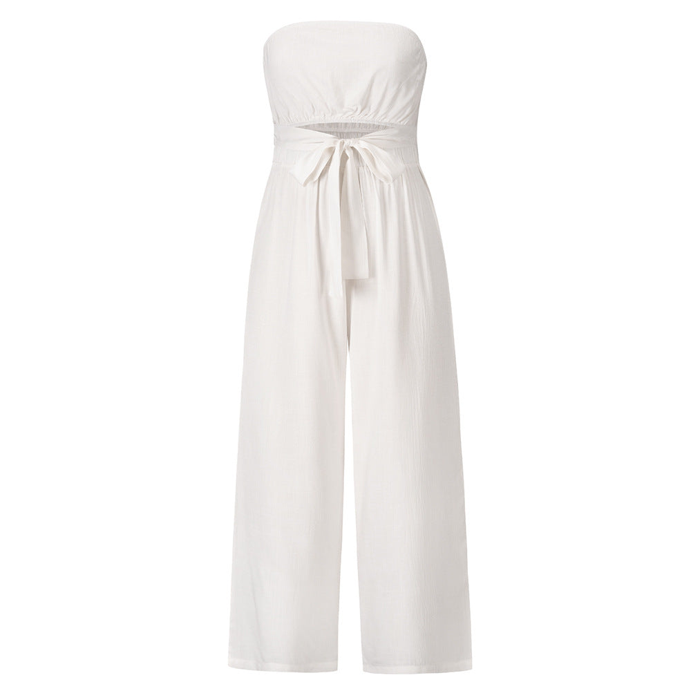 Summer Casual Strapless Backless Women Jumpsuits