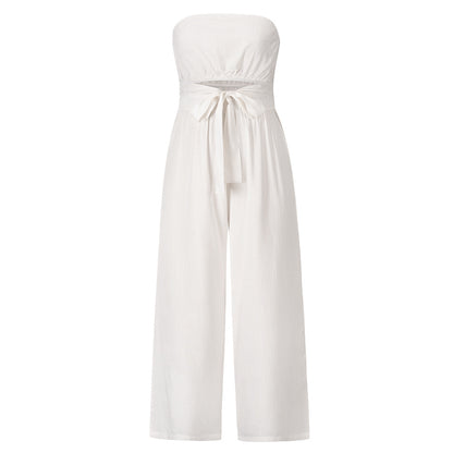 Summer Casual Strapless Backless Women Jumpsuits
