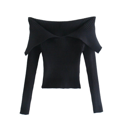 Sexy Off The Shoulder Knitting Long Sleeves Sweaters