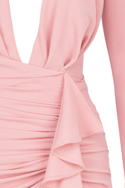 Sexy Ruffled Split Front Irregular Long Party Dresses