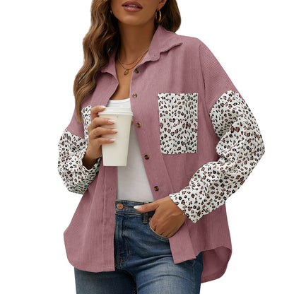 Casual Leopard Design Women Long Sleeves Shirts