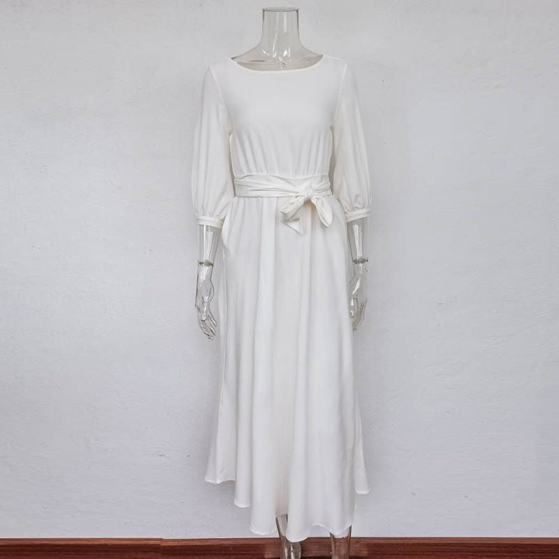 Elegant Summer Round Neck Long Party Dresses