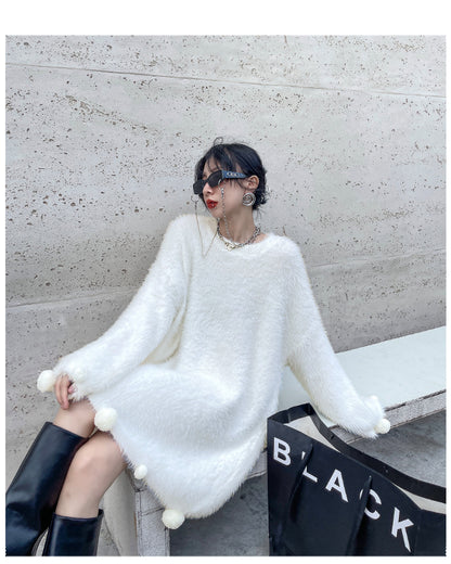 Lovely Velvet Mink Cozy Short Dresses for Women