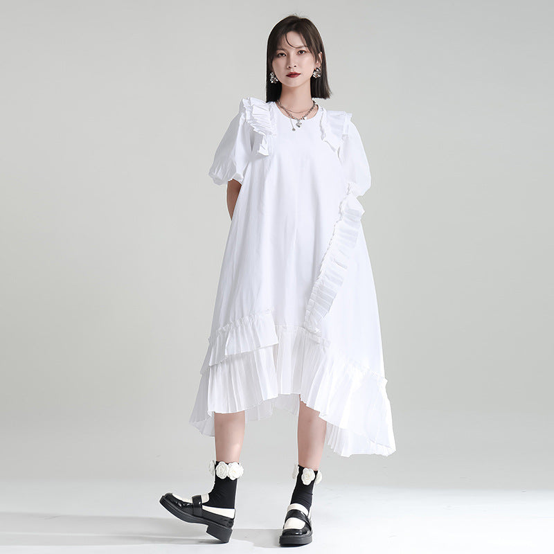 Lovely Women Irregular White Midi Dresses