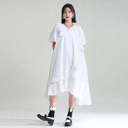 Lovely Women Irregular White Midi Dresses
