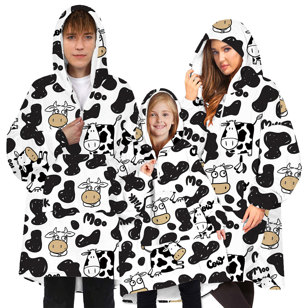 Soft Bee Print Lazy Wearable Watching TV Blanket