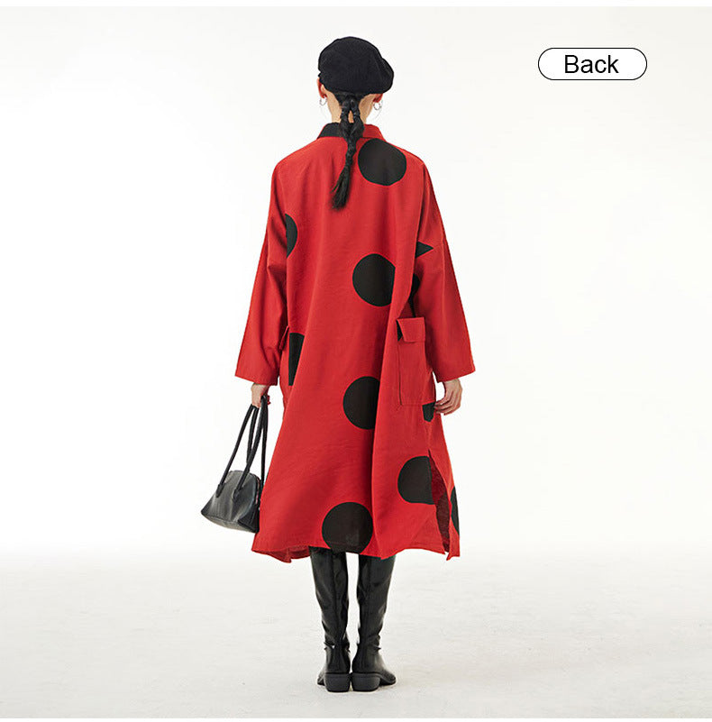 Designed Dot Print Plus Sizes Shirts Cotas for Women