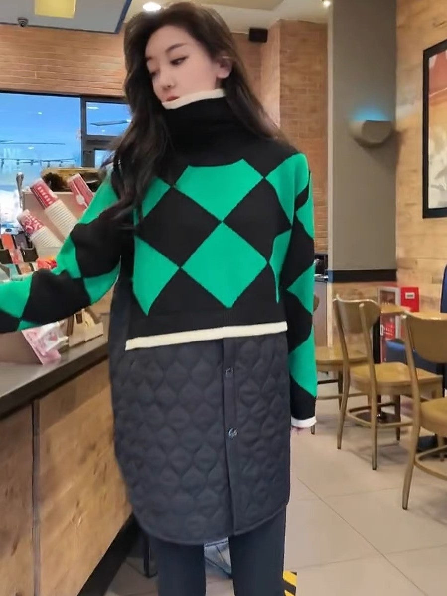 Women High Neck Winter Pullover Coat Sweaters
