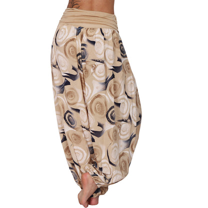 Casual Floral Print Women Harem Pants