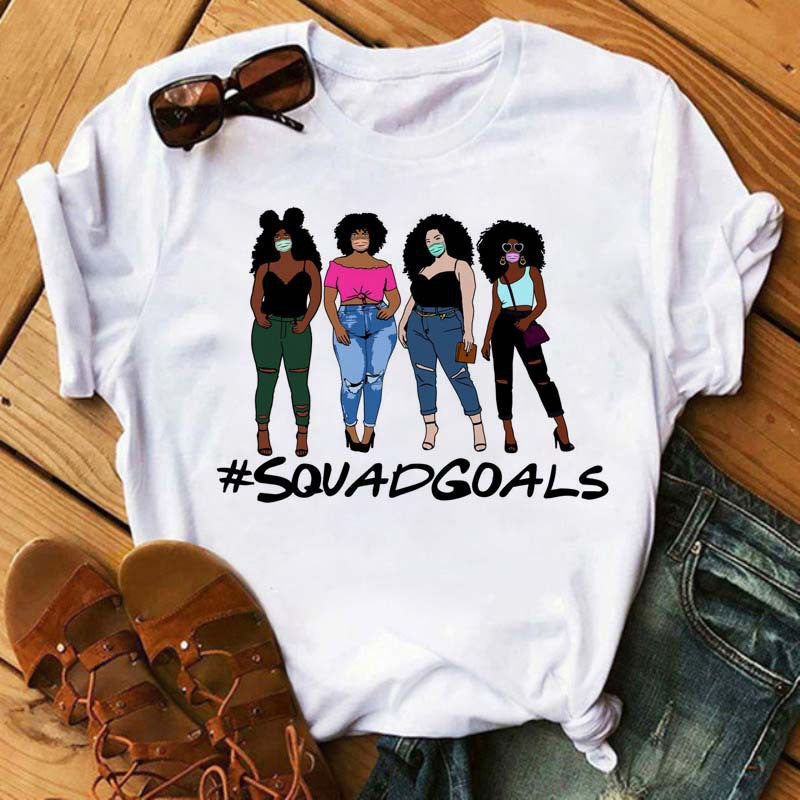African Girl Women Short Sleeves T Shirts