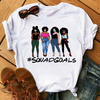 African Girl Women Short Sleeves T Shirts