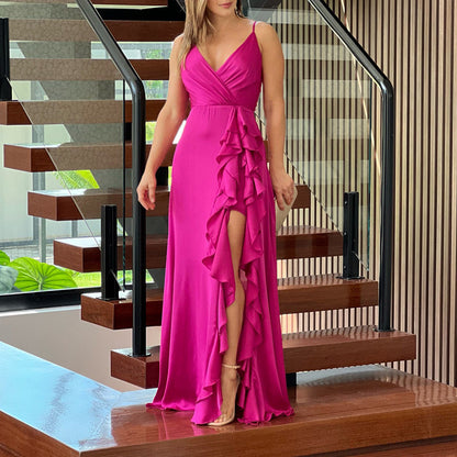 Summer High Waist Ruffled Long Dresses for Women