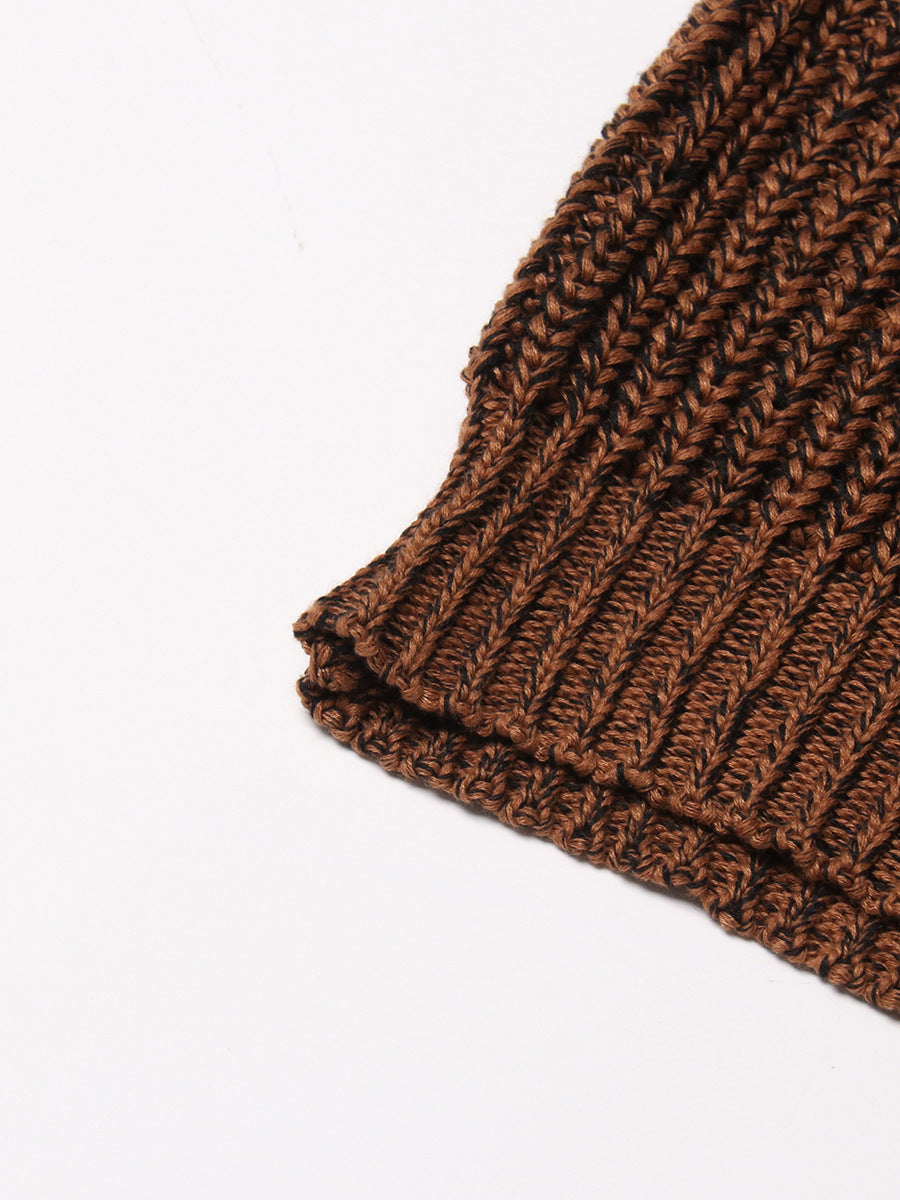Vintage Brown Knitted Tank Top Vest for Women