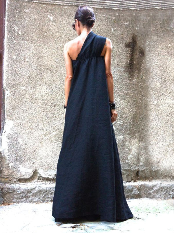 Sexy One Shoulder Sleeveless Designed Dresses