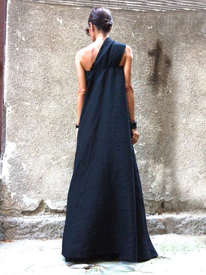 Sexy One Shoulder Sleeveless Designed Dresses