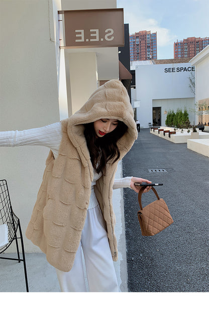 Artificial Fur Sleeveless Vest Coats for Women