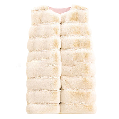Artificial Fur Warm Winter Long Vest for Women