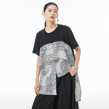 Vintage French Style Summer Chiffon Irregular Women Tops