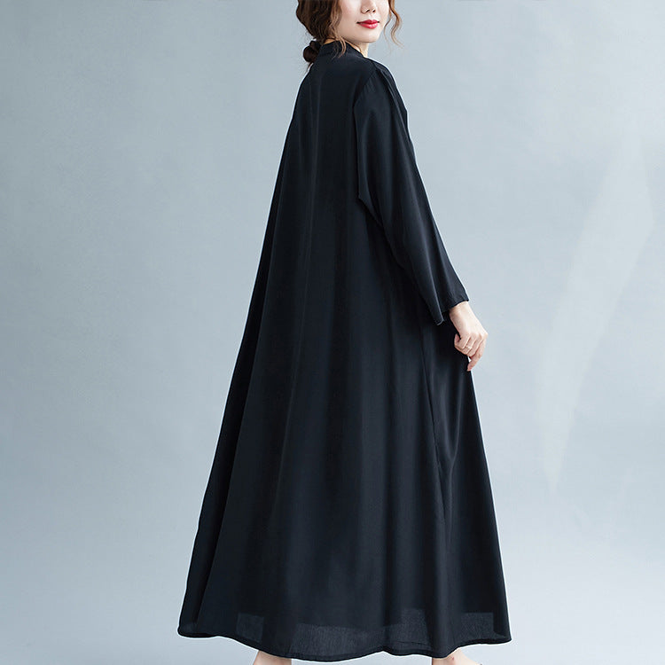 Women Stand Collar Plus Sizes T Shirts Dresses