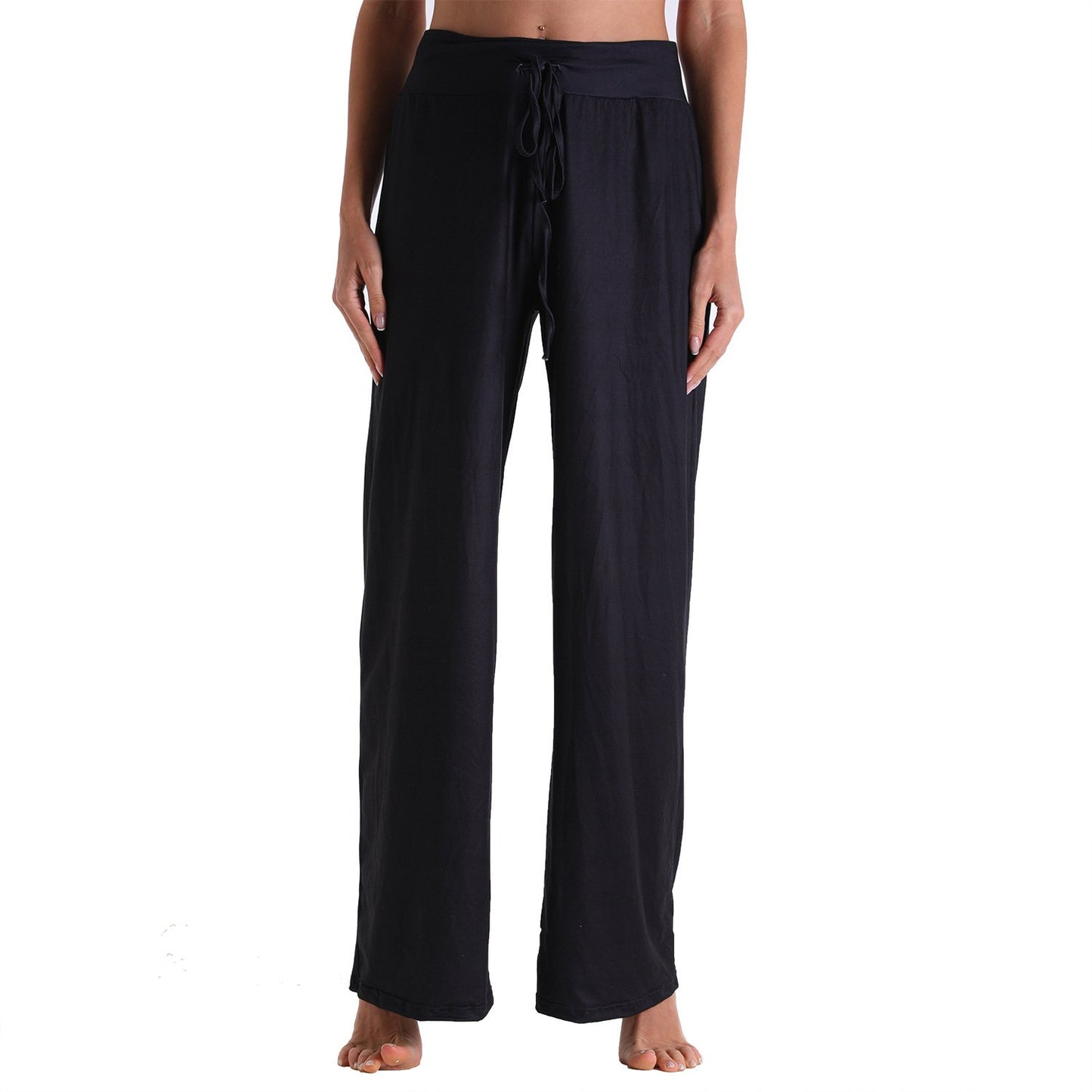 Casual Bandage Solid Loose Homewear Pajamas Pants