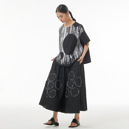 Abstract Summer Plus Sizes Women T Shirts