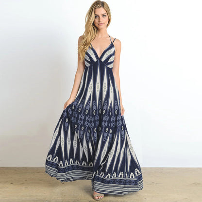 Summer Backless Sexy Long Beach Dresses