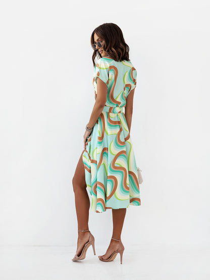 Sexy V Neck Short Sleeves Dresses