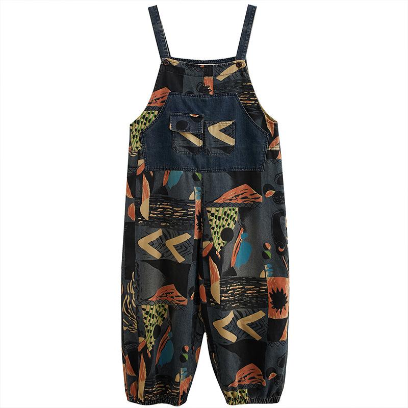 Vintage Plus Sizes Fashion Demin Jumpsuits-STYLEGOING