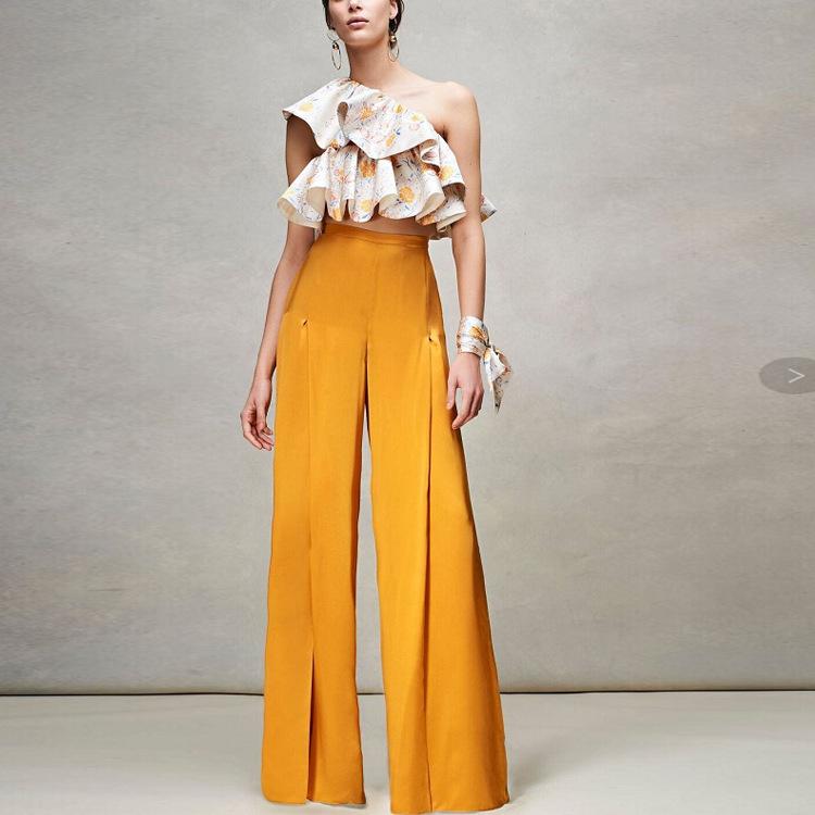 Women Irregular One Shoulder Loose Pants-STYLEGOING