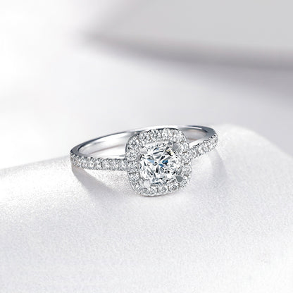 Fashion Square Shaped Sterling Sliver Rings for Women