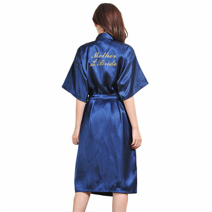 Sexy Satin Mother of Bride Wedding Women Long Night Gown