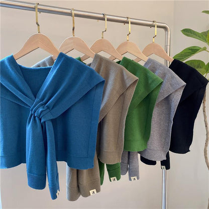 Fashion Women Cross Knitting Cape