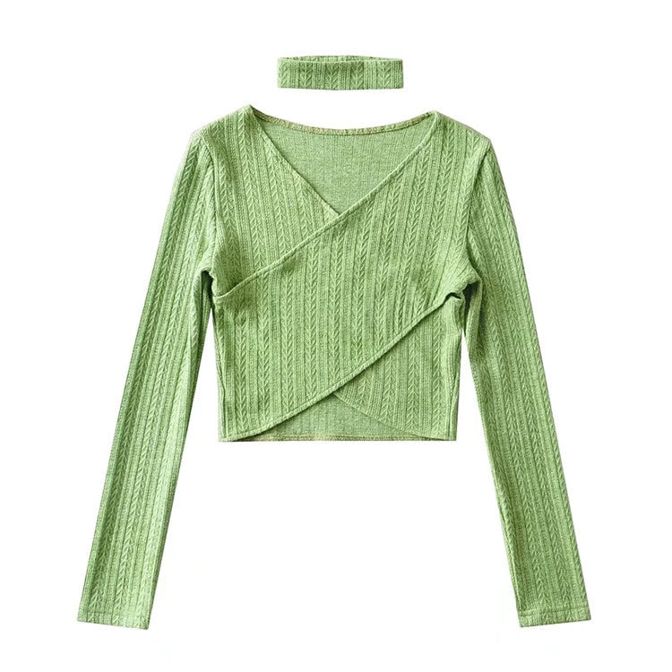 Sexy Designed Knitting Tops and High Waist Trumpet Pants