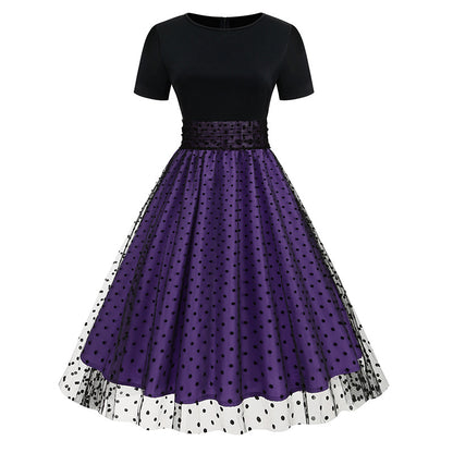 Vintage Short Sleeves Women Midi Dresses