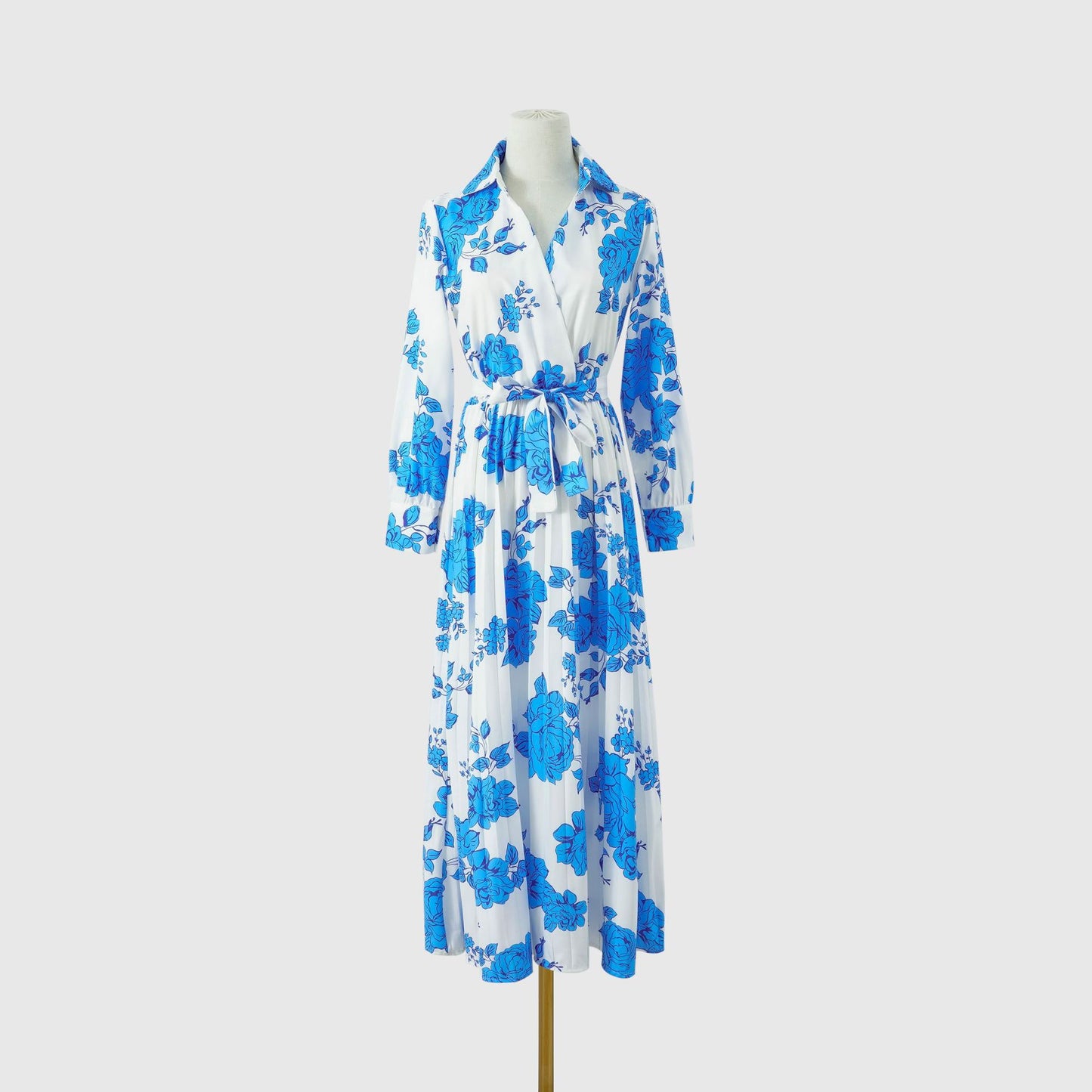 Elegant Floral Print Long Sleeves Fall Dresses