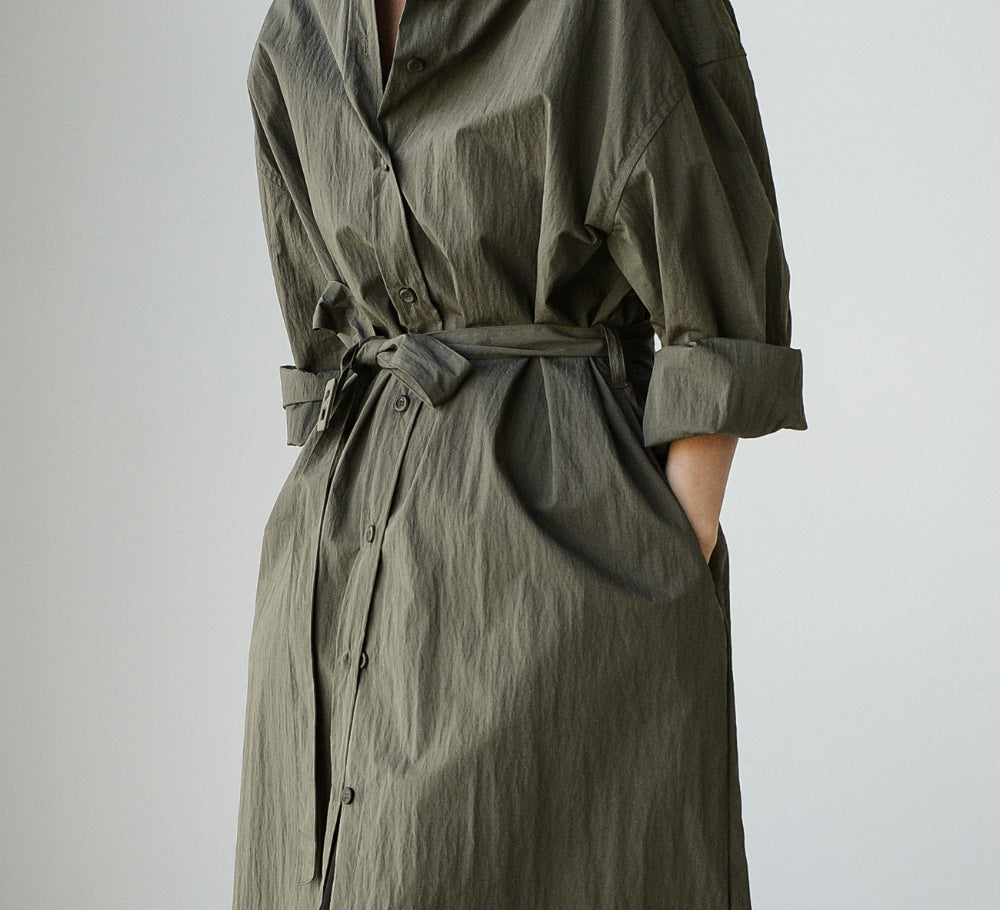 Loose Women Long Sleeves Trenchcoats