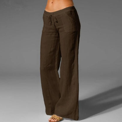Casual Linen High Waist Women Pants