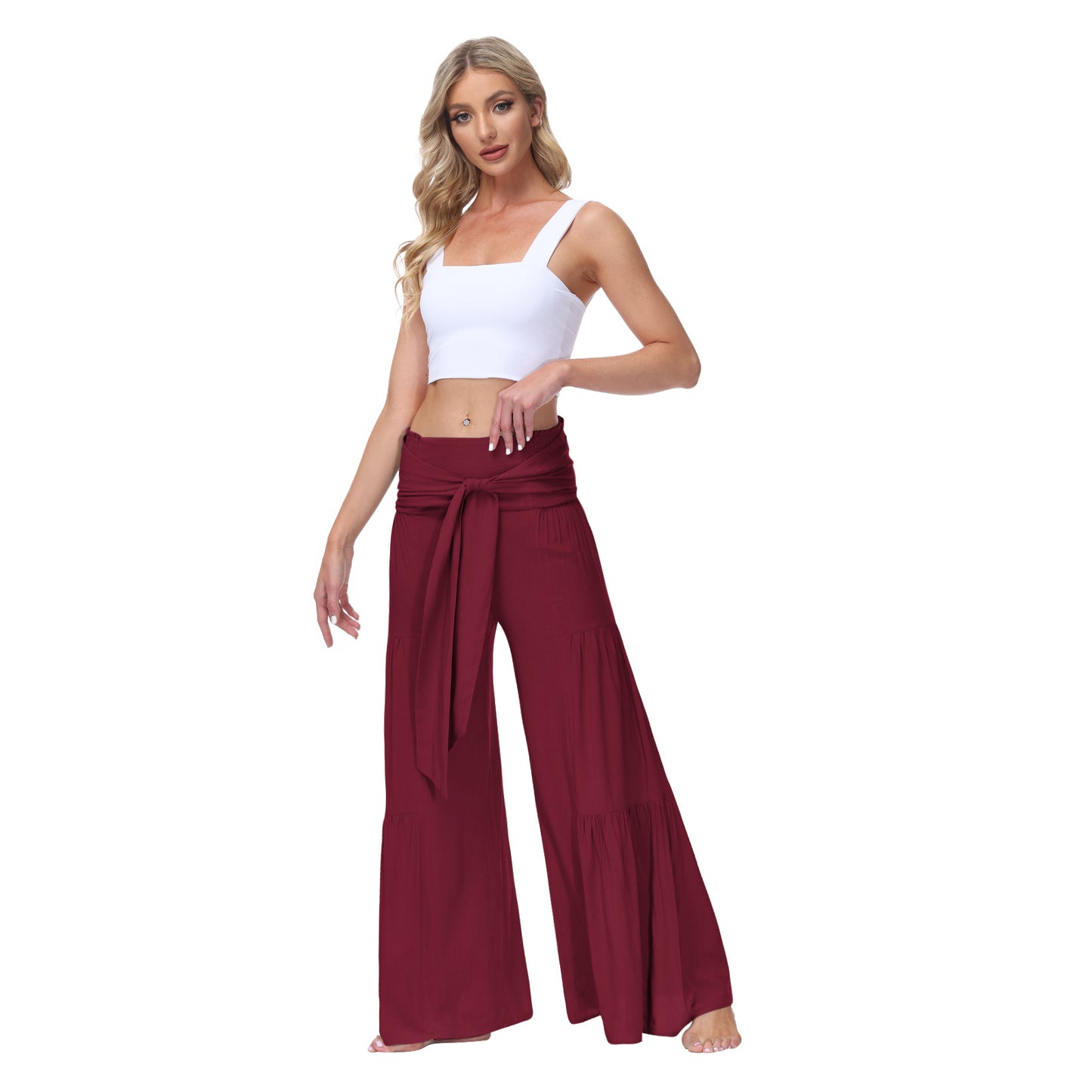 Casual Elastic Waist Loose Pants for Women