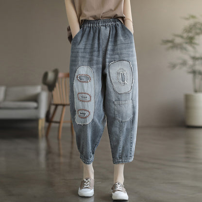 Summer Cotton Women Harem Plus Sizes Denim Jeans