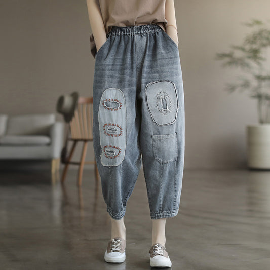 Summer Cotton Women Harem Plus Sizes Denim Jeans
