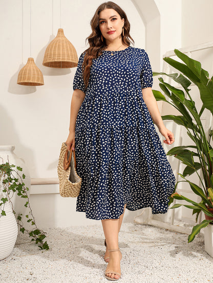 Women Short Sleeves Plus Sizes Dresses