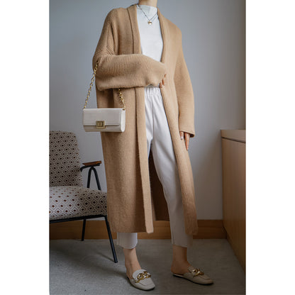 Cozy Lazy Style Long Knitting Overcoats for Women