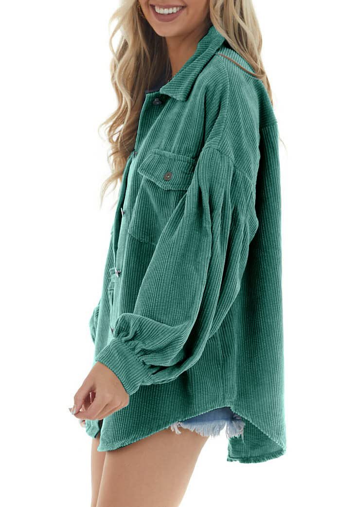Casual Corduroy Long Sleeves Fall Shirts
