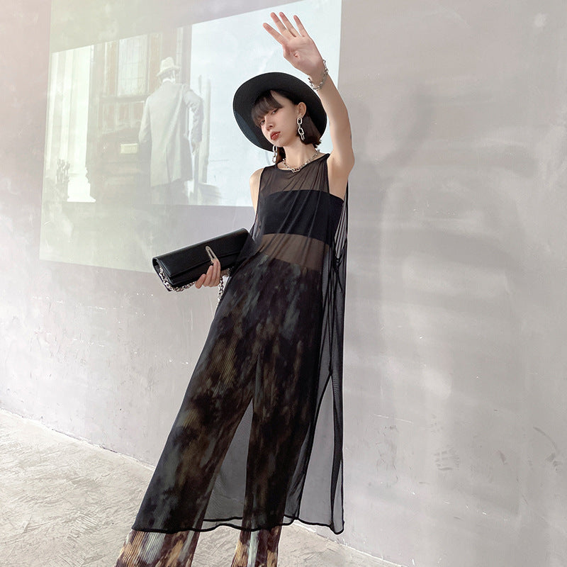 Black See Through Summer Sleeveless Vest Dresses