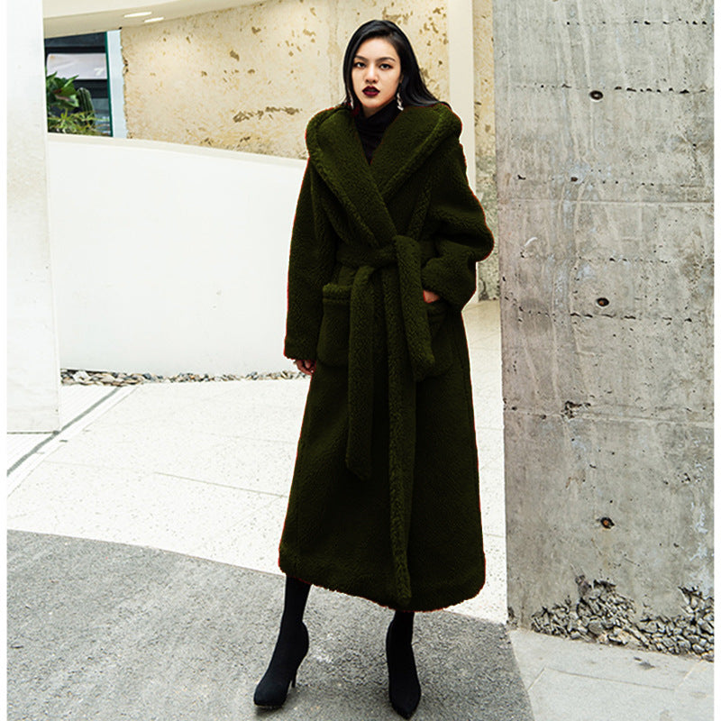 Luxury Women Fashion Long Fur Overcoat for Winter