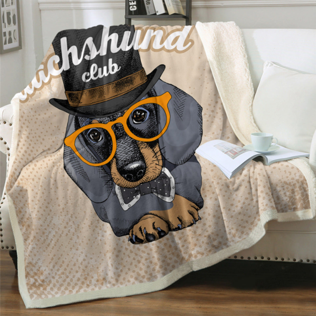 Cute Dog Print Fleece Blankets for Christmas