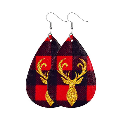 Christmas Style Water-drop Snowflake Earring 2 Sets