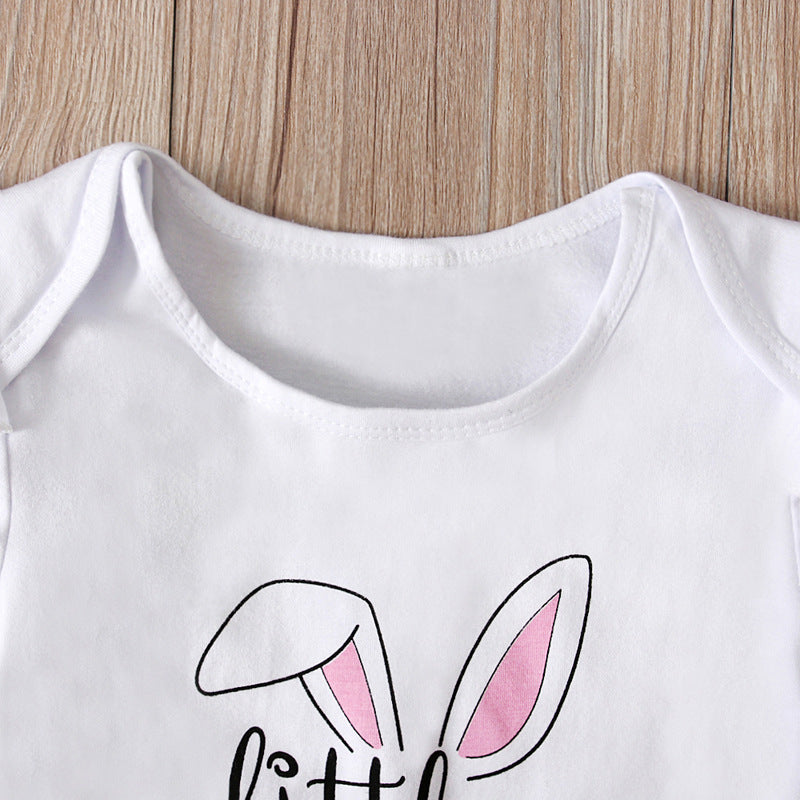 Easter Day Summer Girls Dresses Withe Letter&rabbit Design