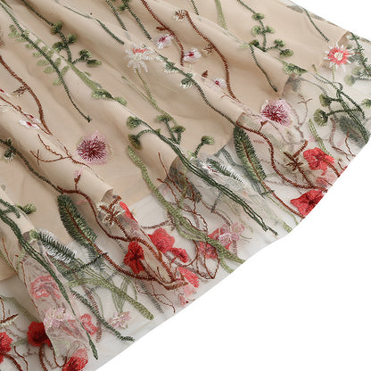 Vintage Sleeveless Embroidery Dresses