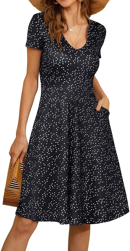 Casual Summer Sunflower Print Daily Women Sun Dresses
